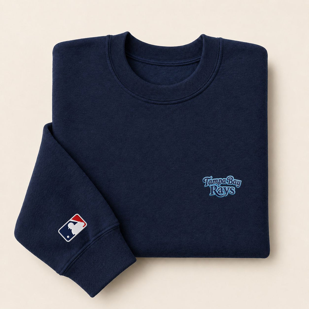 Tampa Bay Rays Embroidery Embroidered Logo Crewneck Sweatshirt - Unisex Adult Pullover