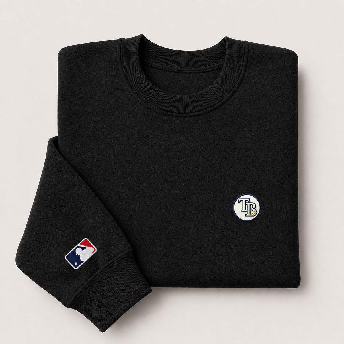 Tampa Bay Rays Logo Embroidered Logo Crewneck Sweatshirt - Unisex Adult Pullover