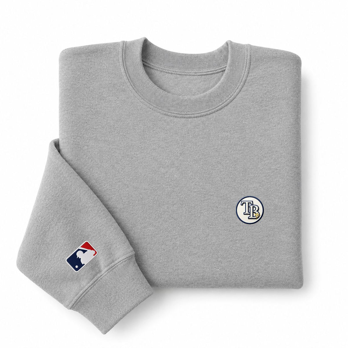 Tampa Bay Rays Logo Embroidered Logo Crewneck Sweatshirt - Unisex Adult Pullover