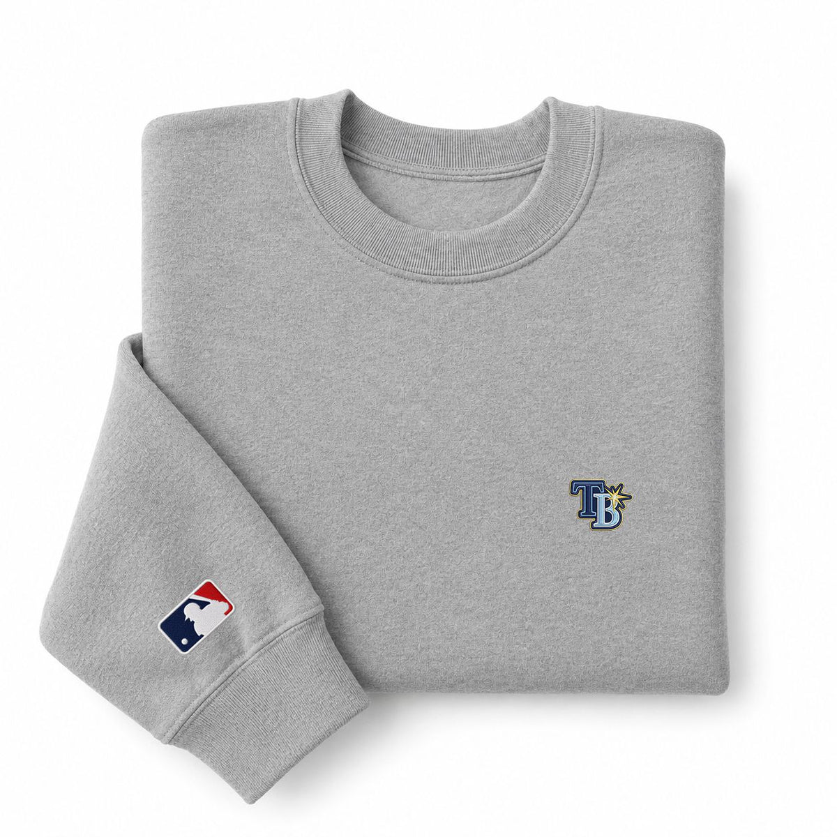 Tampa Bay Rays Logo Embroidered Logo Crewneck Sweatshirt - Unisex Adult Pullover