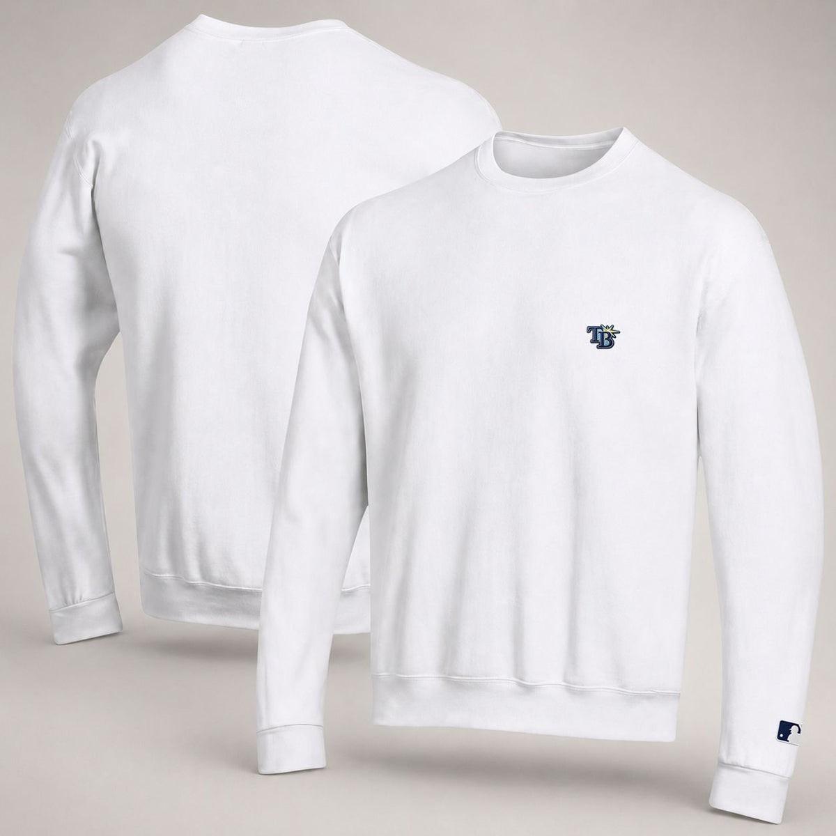 Tampa Bay Rays Logo Embroidered Logo Crewneck Sweatshirt - Unisex Adult Pullover