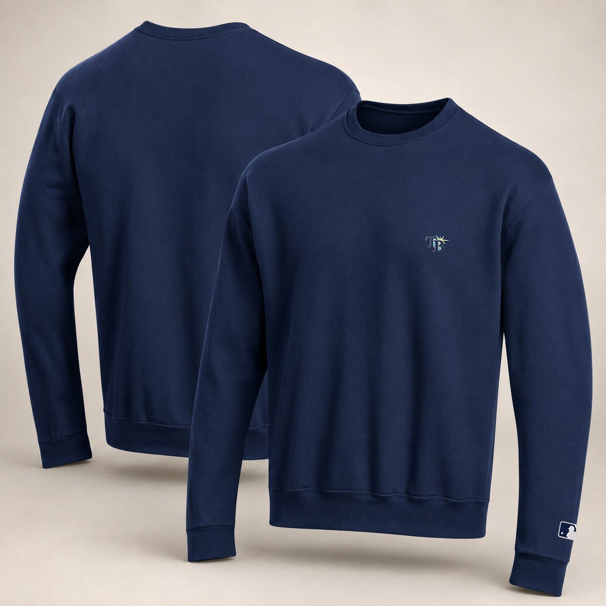 Tampa Bay Rays Logo Embroidered Logo Crewneck Sweatshirt - Unisex Adult Pullover