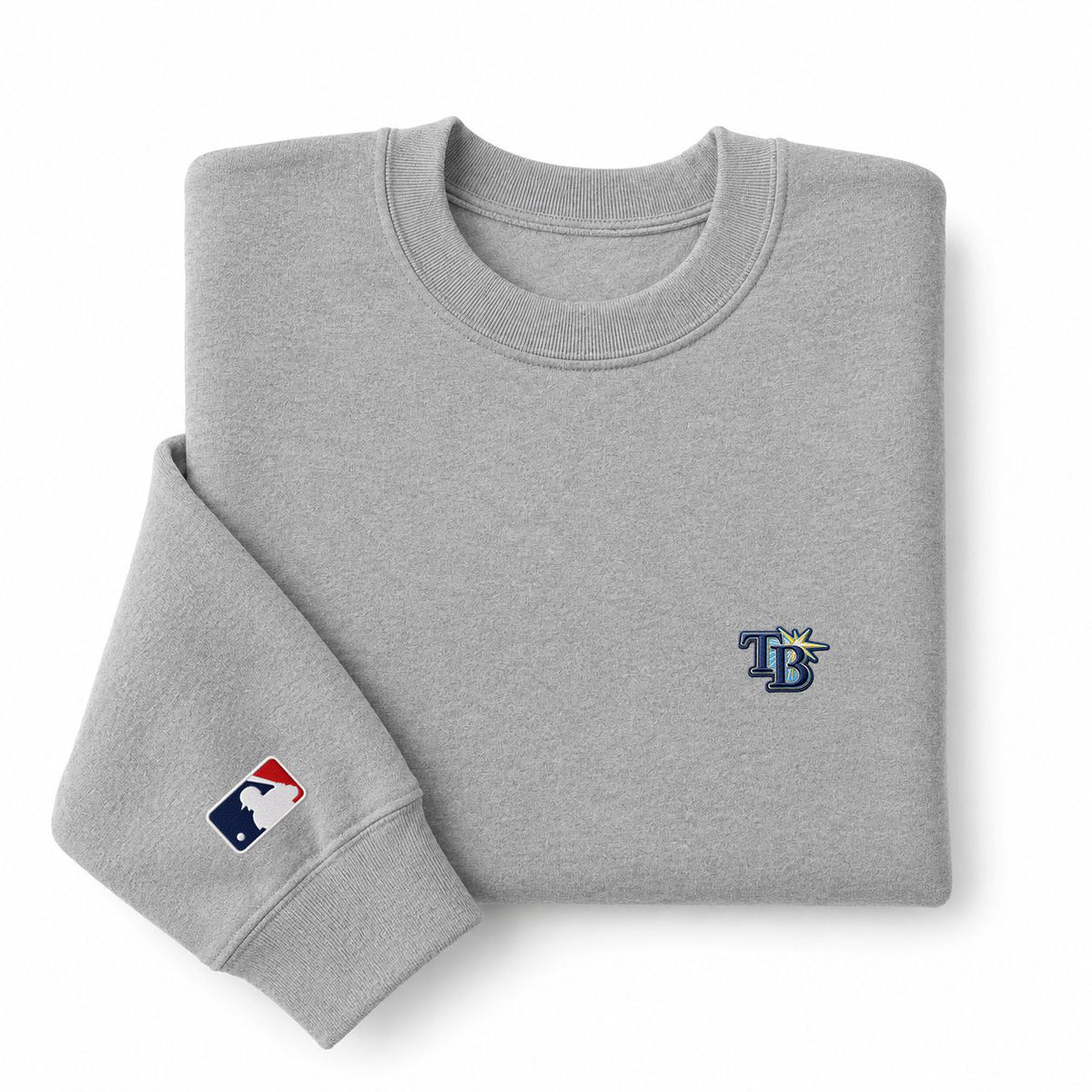 Tampa Bay Rays Logo Embroidered Logo Crewneck Sweatshirt - Unisex Adult Pullover