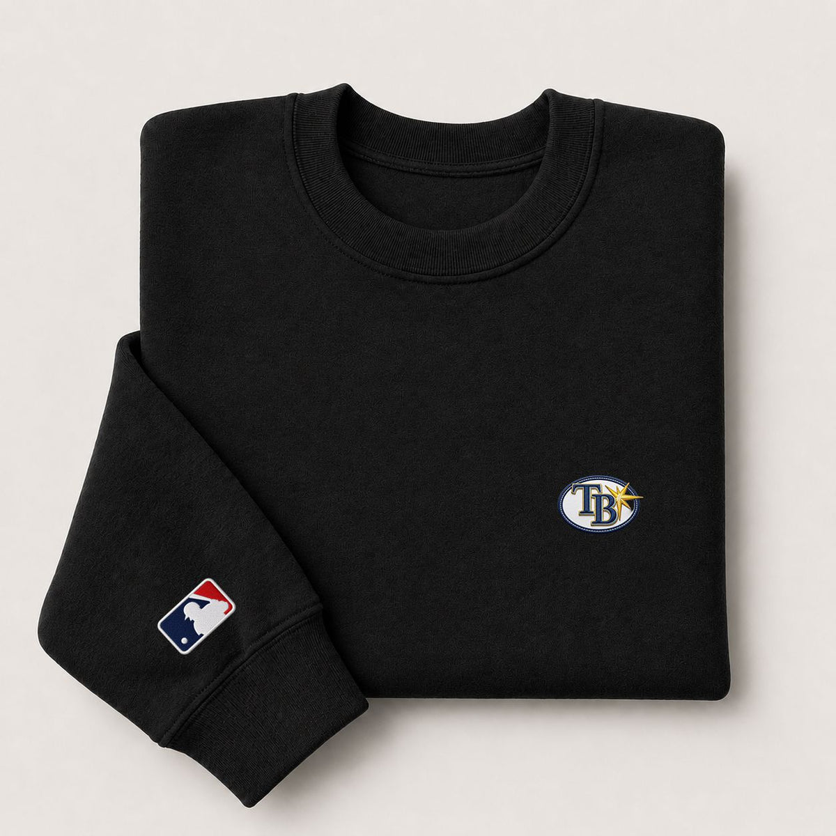 Tampa Bay Rays Logo Embroidered Logo Crewneck Sweatshirt - Unisex Adult Pullover