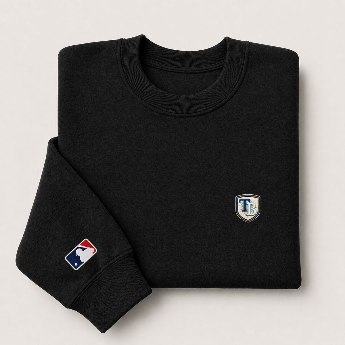 Tampa Bay Rays Logo Embroidered Logo Crewneck Sweatshirt - Unisex Adult Pullover