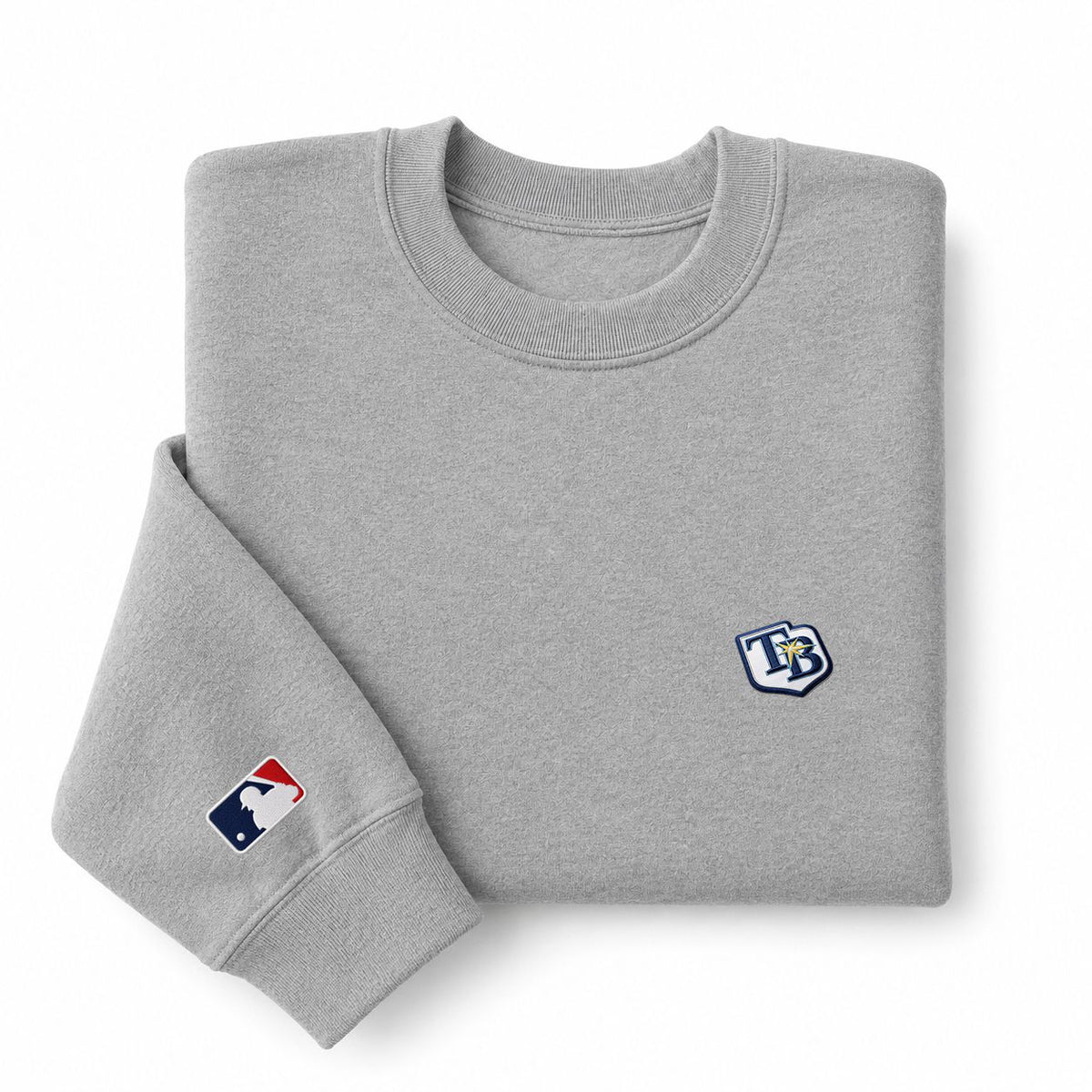 Tampa Bay Rays Logo Embroidered Logo Crewneck Sweatshirt - Unisex Adult Pullover