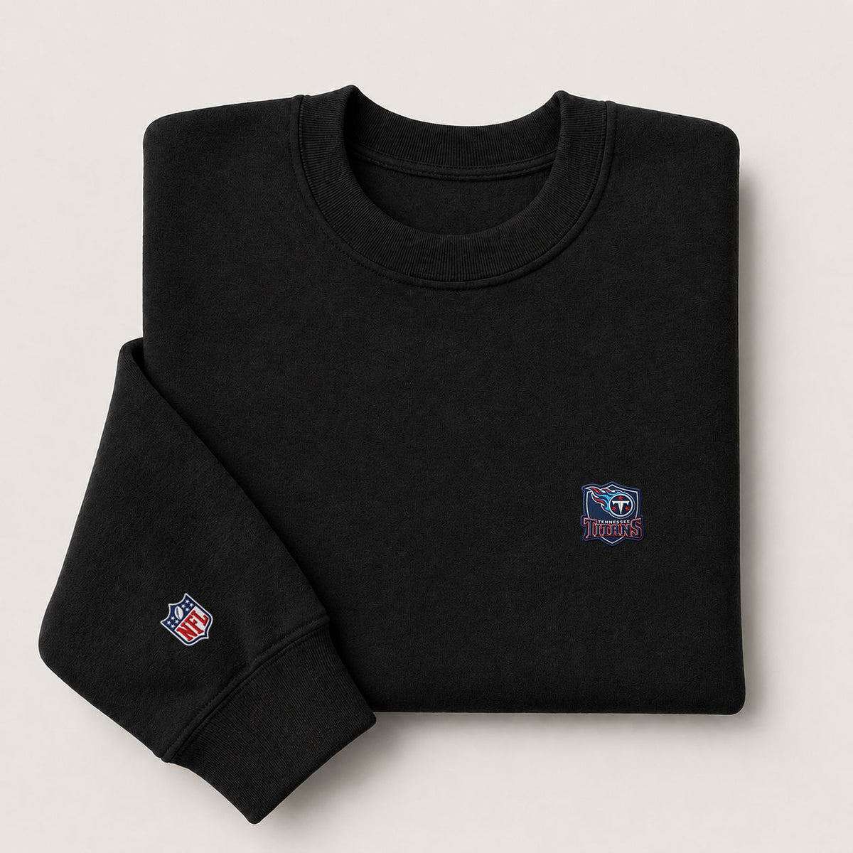 Tennessee Titans Embroidered Pat Embroidered Logo Crewneck Sweatshirt - Unisex Adult Pullover