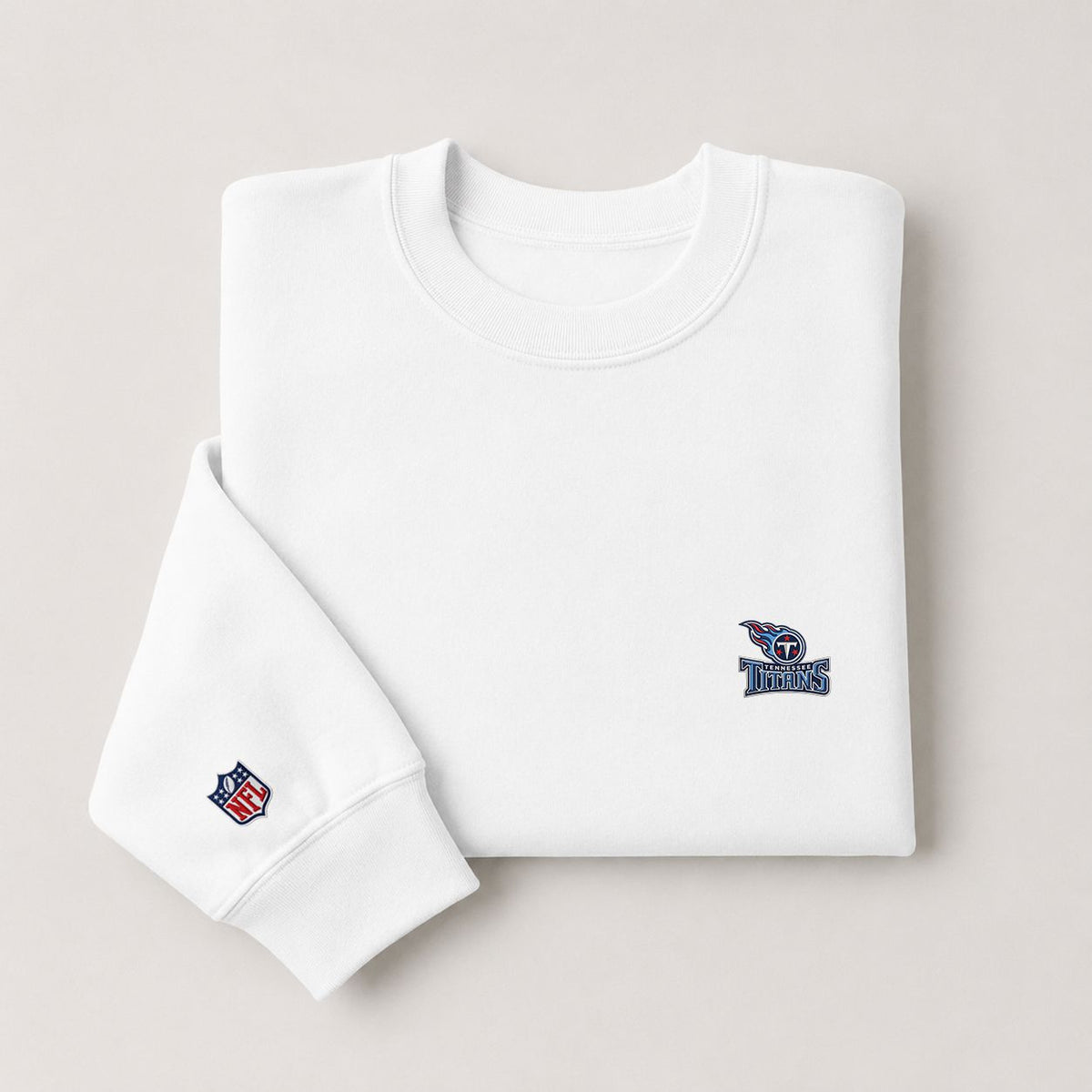 Tennessee Titans Embroidered Pat Embroidered Logo Crewneck Sweatshirt - Unisex Adult Pullover