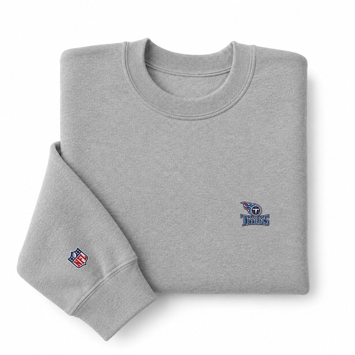 Tennessee Titans Embroidered Pat Embroidered Logo Crewneck Sweatshirt - Unisex Adult Pullover