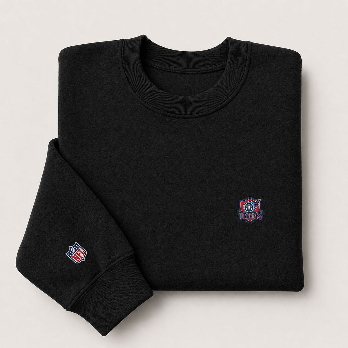 Tennessee Titans Embroidered Pat Embroidered Logo Crewneck Sweatshirt - Unisex Adult Pullover