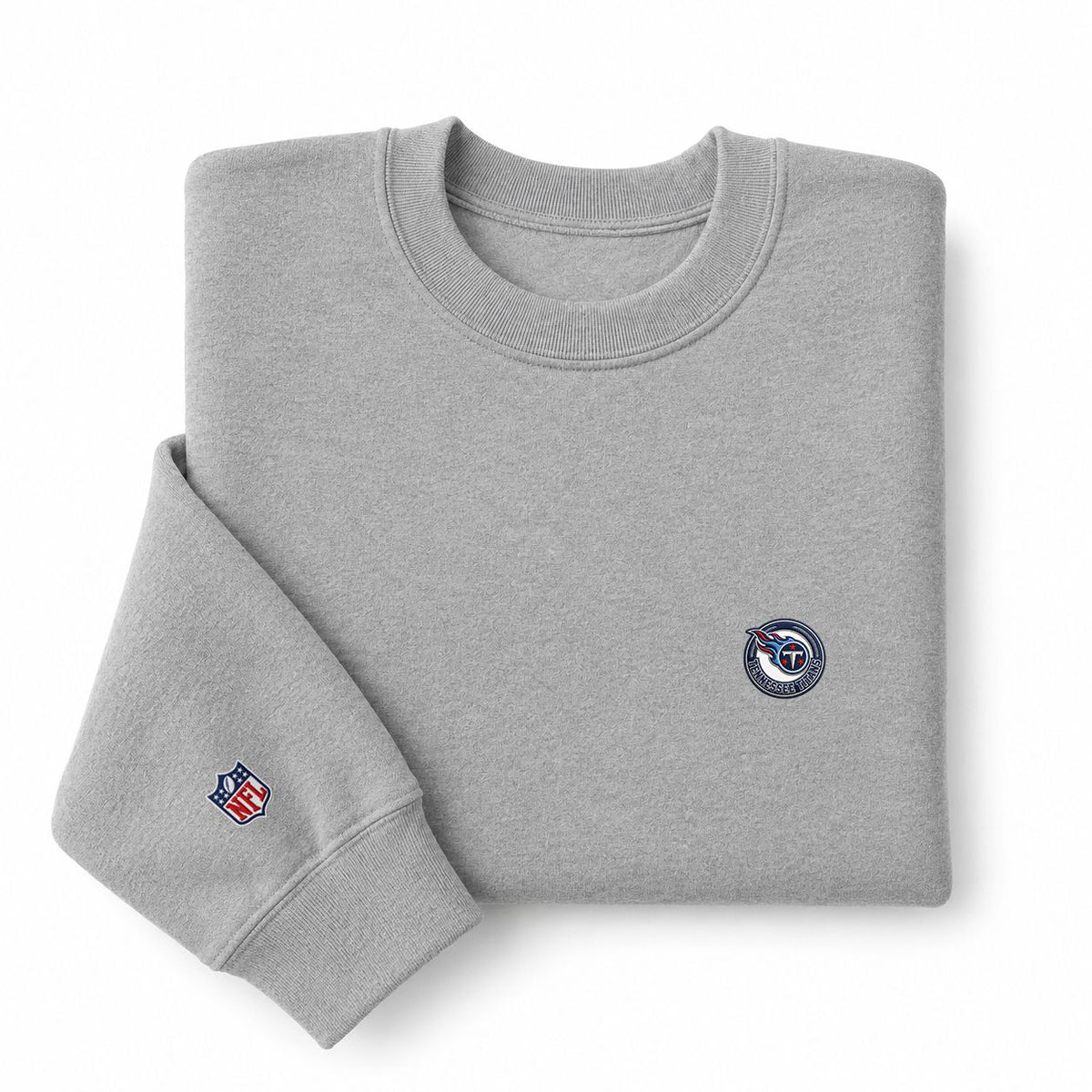 Tennessee Titans Embroidered Pat Embroidered Logo Crewneck Sweatshirt - Unisex Adult Pullover