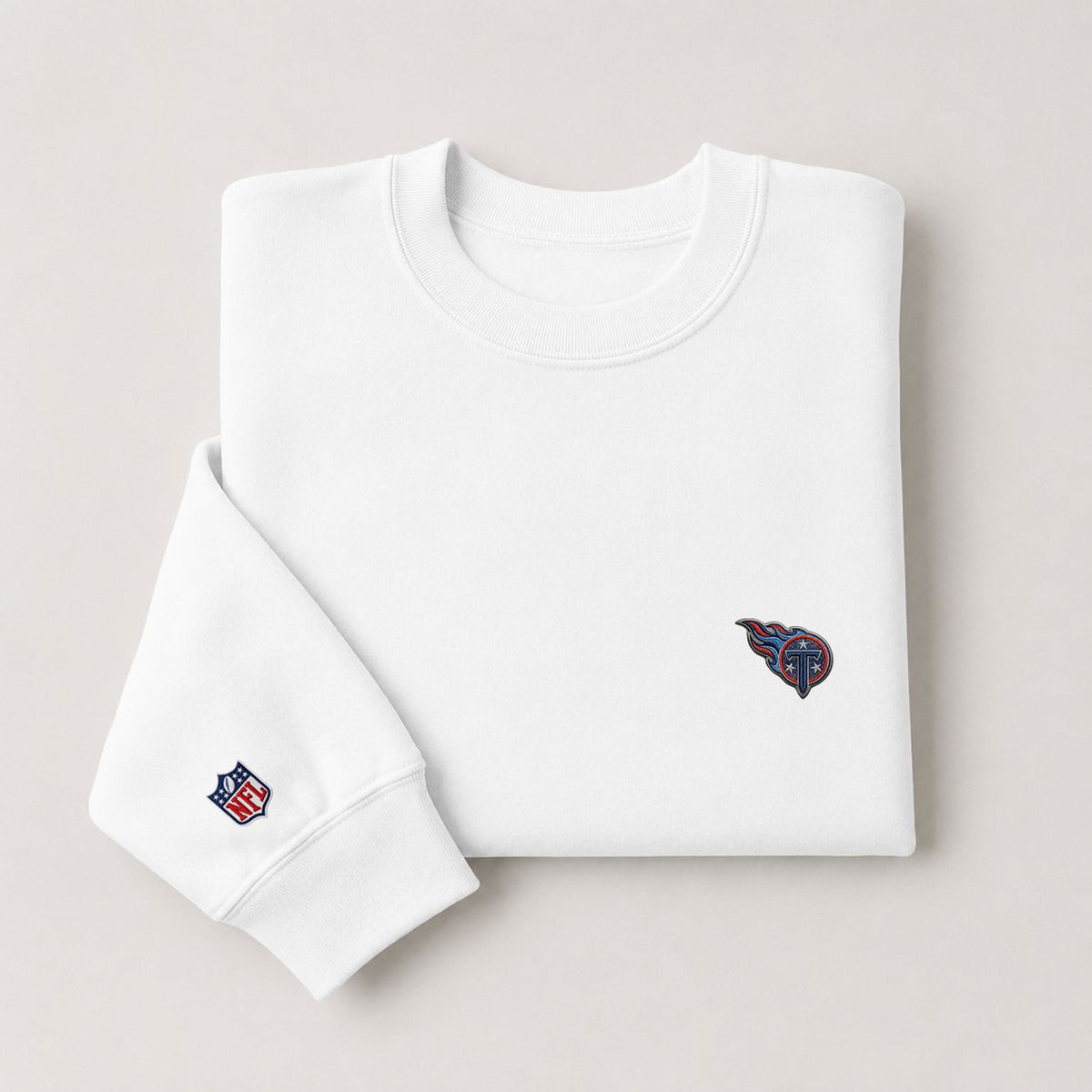 Tennessee Titans Logo Embroidere Embroidered Logo Crewneck Sweatshirt - Unisex Adult Pullover