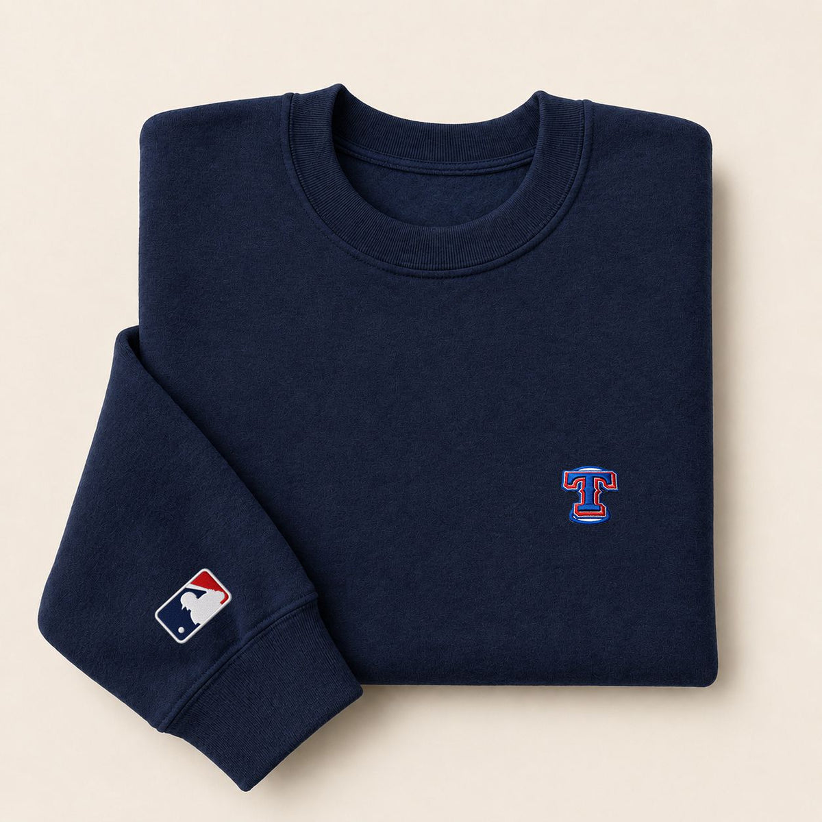 Texas Rangers Logo Embroidered Logo Crewneck Sweatshirt - Unisex Adult Pullover