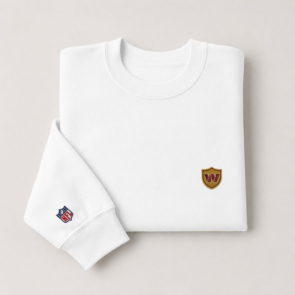 Washington Commanders Logo Embroidered Logo Crewneck Sweatshirt - Unisex Adult Pullover
