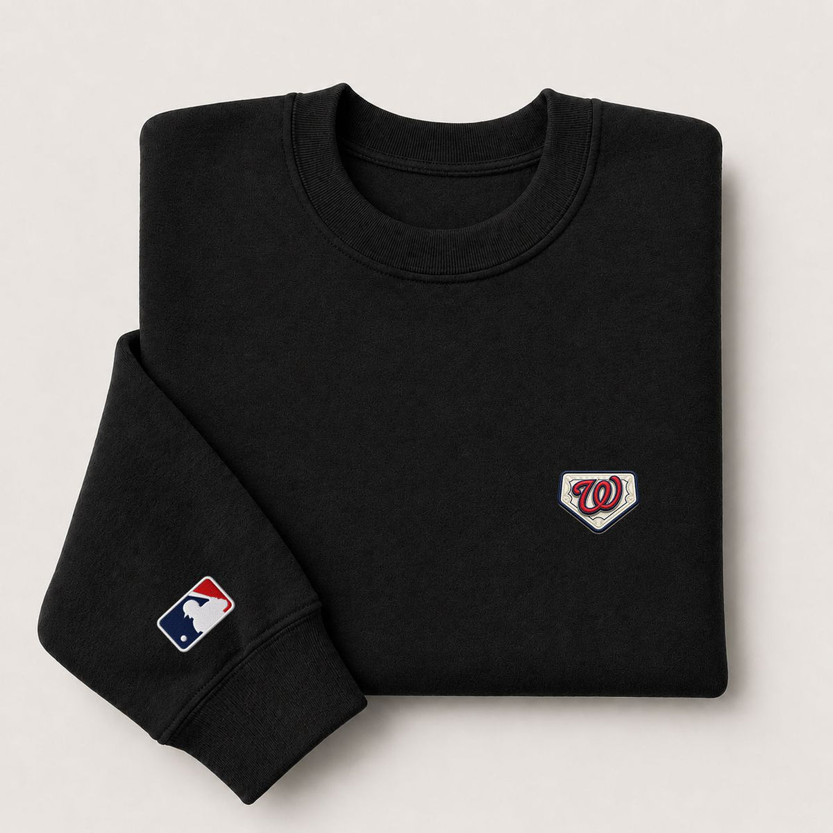 Washington Nationals Logo Embroidered Logo Crewneck Sweatshirt - Unisex Adult Pullover